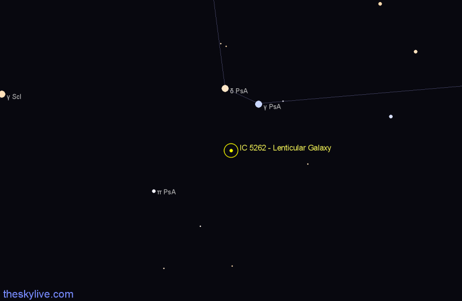 Finder chart IC 5262 - Lenticular Galaxy in Piscis Austrinus star