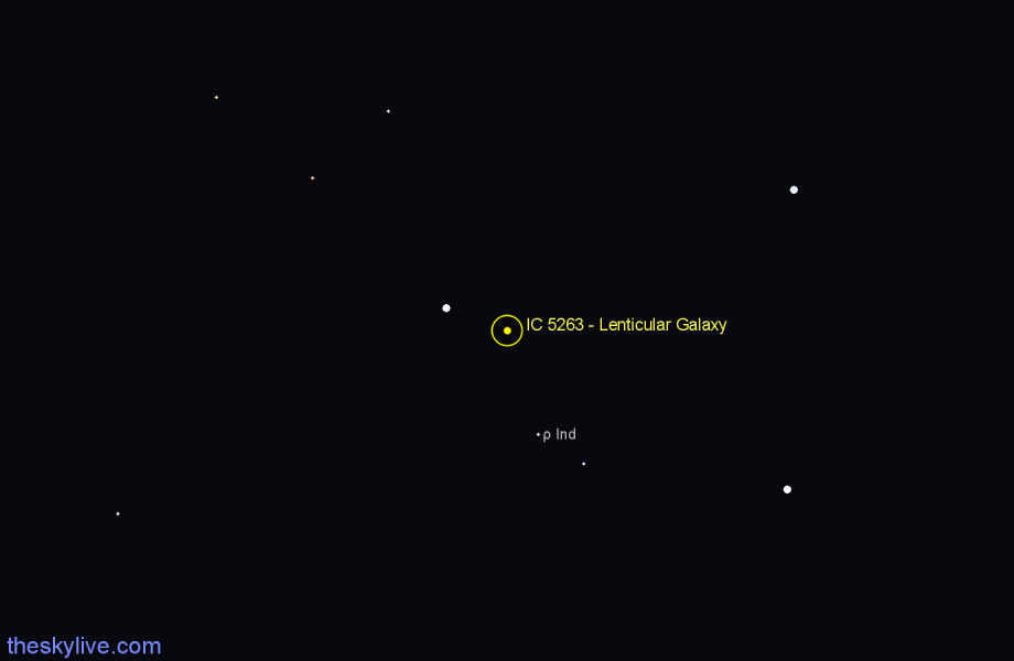 Finder chart IC 5263 - Lenticular Galaxy in Indus star