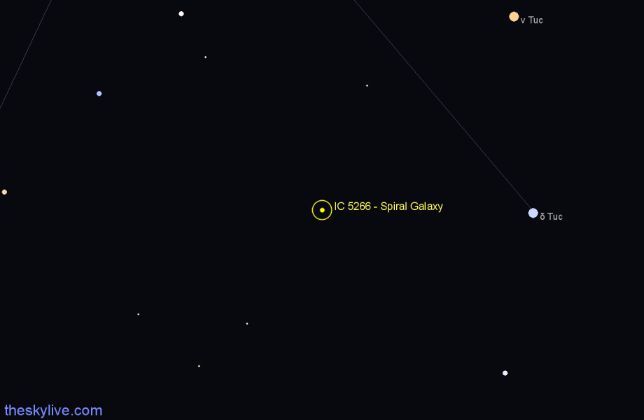 Finder chart IC 5266 - Spiral Galaxy in Tucana star