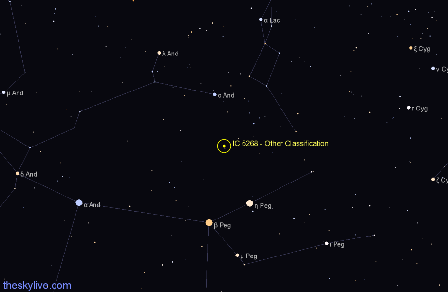 Finder chart IC 5268 - Other Classification in Lacerta star