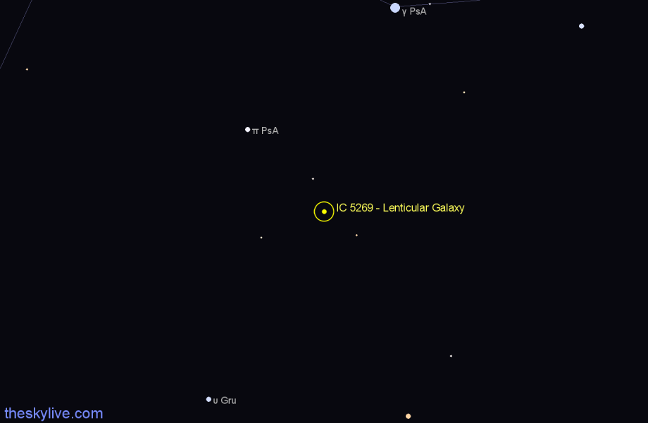 Finder chart IC 5269 - Lenticular Galaxy in Piscis Austrinus star