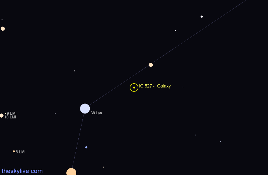 Finder chart IC 527 - Galaxy in Lynx star
