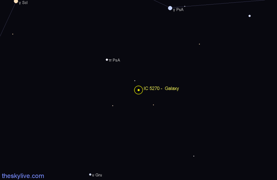 Finder chart IC 5270 - Galaxy in Piscis Austrinus star