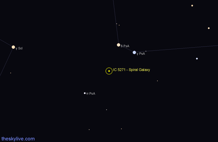 Finder chart IC 5271 - Spiral Galaxy in Piscis Austrinus star