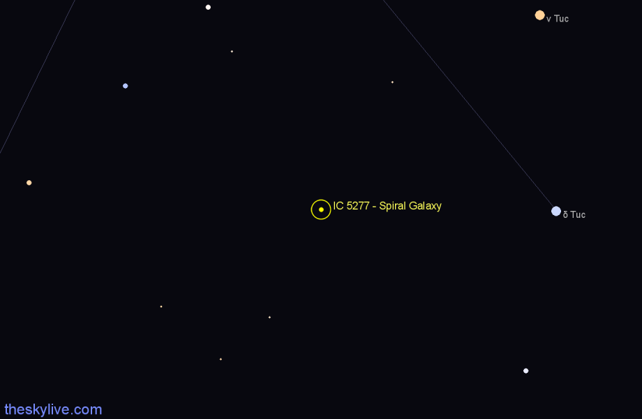 Finder chart IC 5277 - Spiral Galaxy in Tucana star