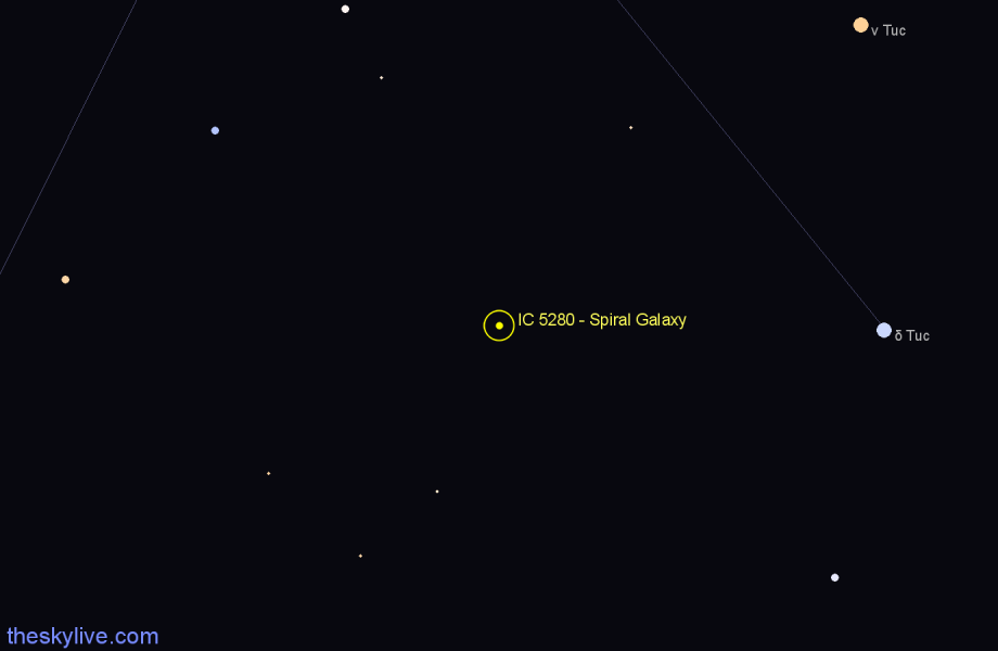 Finder chart IC 5280 - Spiral Galaxy in Tucana star