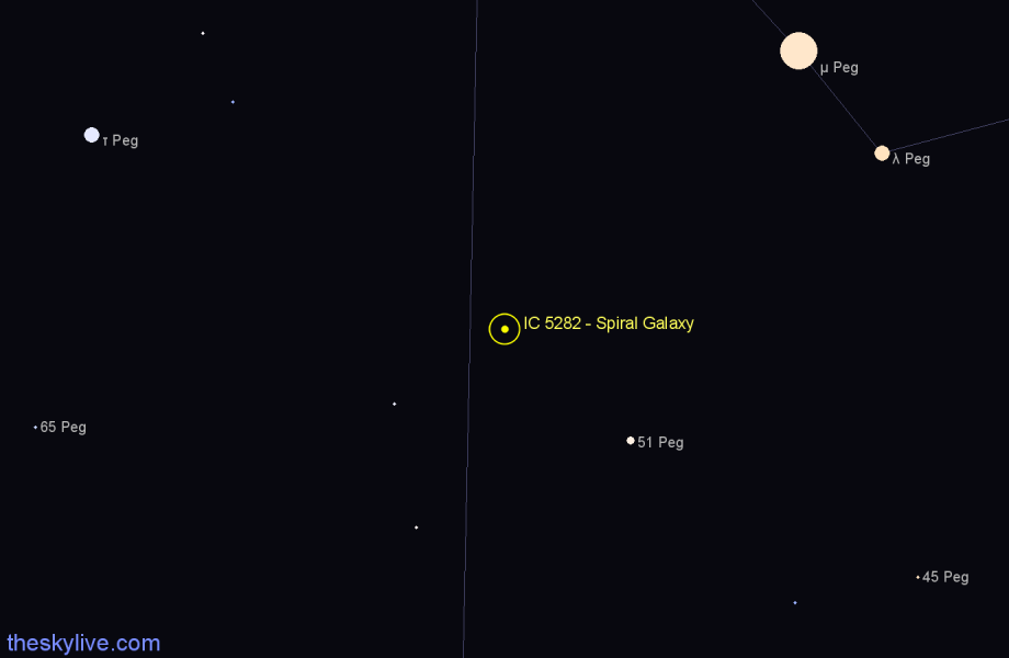 Finder chart IC 5282 - Spiral Galaxy in Pegasus star