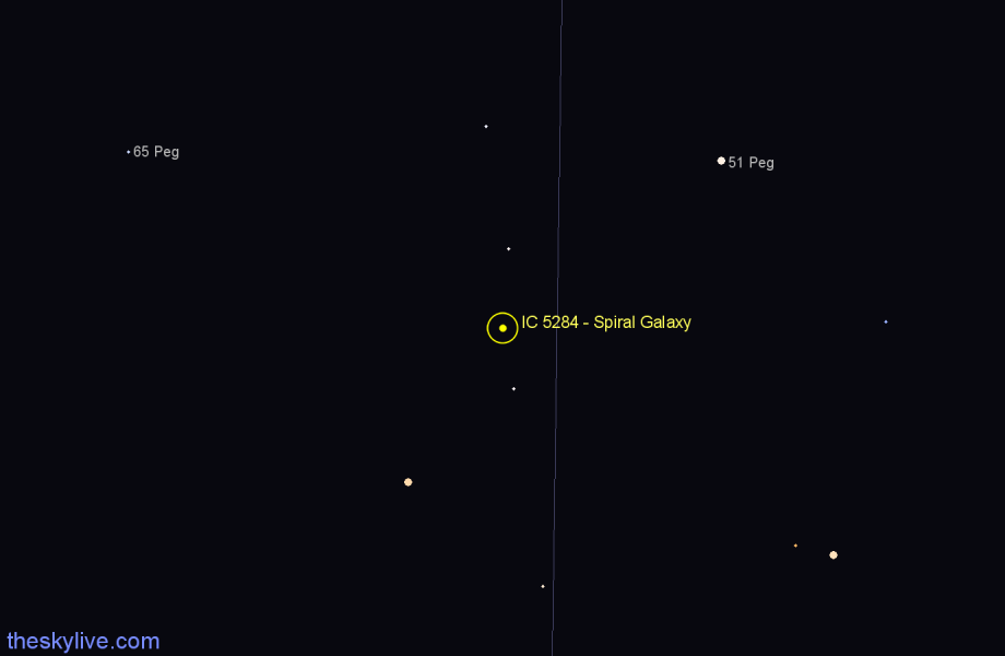 Finder chart IC 5284 - Spiral Galaxy in Pegasus star