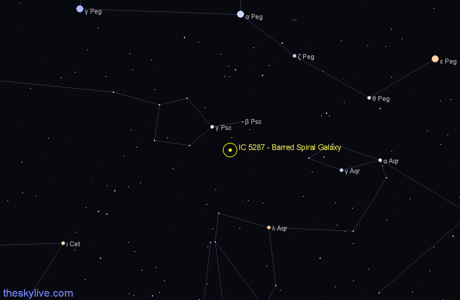 Finder chart IC 5287 - Barred Spiral Galaxy in Pisces star