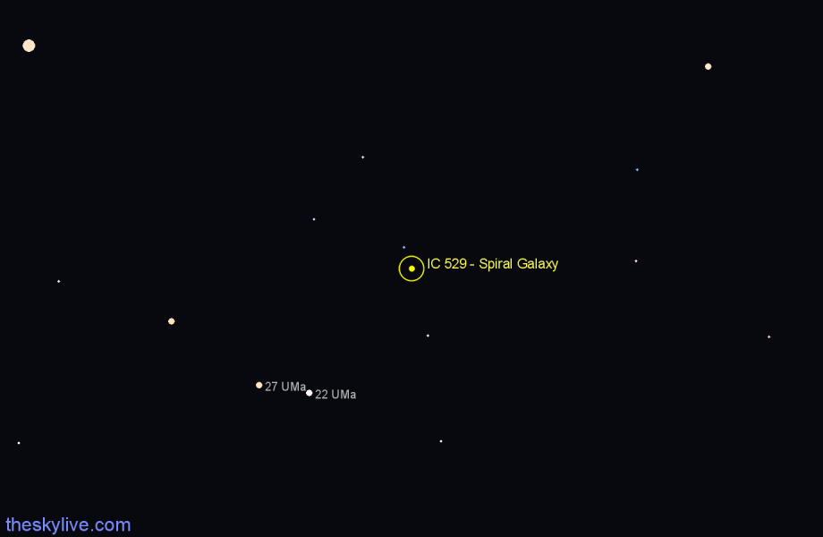 Finder chart IC 529 - Spiral Galaxy in Camelopardalis star