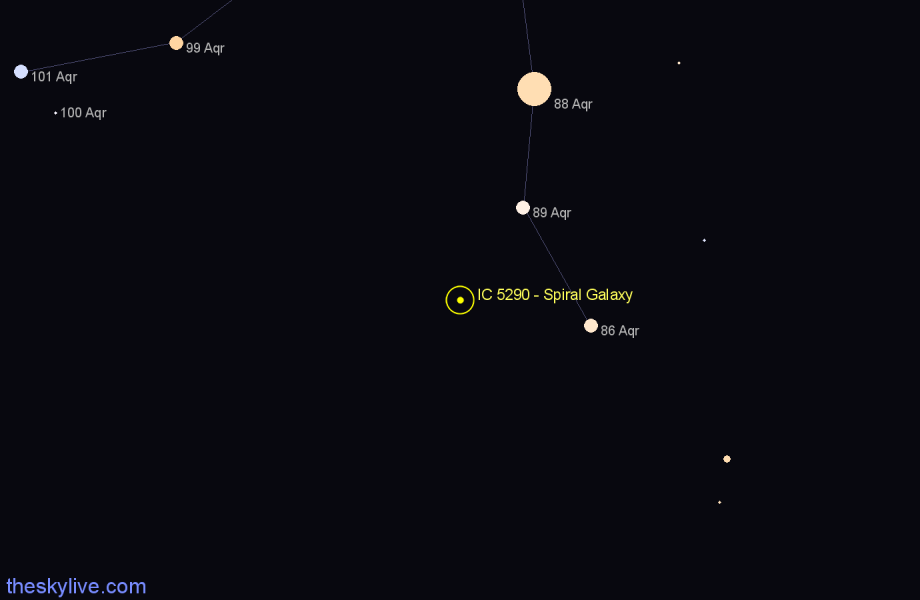 Finder chart IC 5290 - Spiral Galaxy in Aquarius star