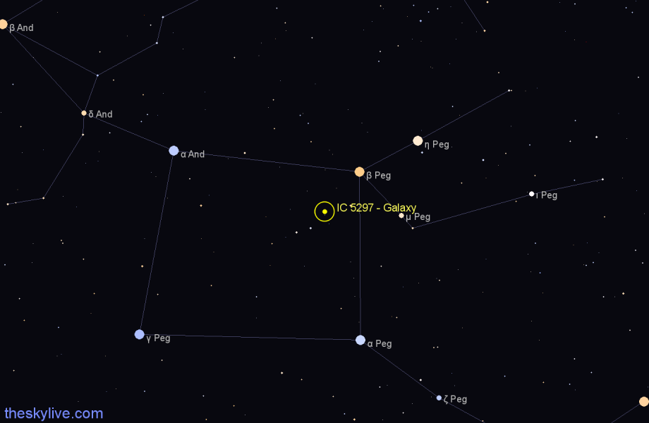 Finder chart IC 5297 - Galaxy in Pegasus star