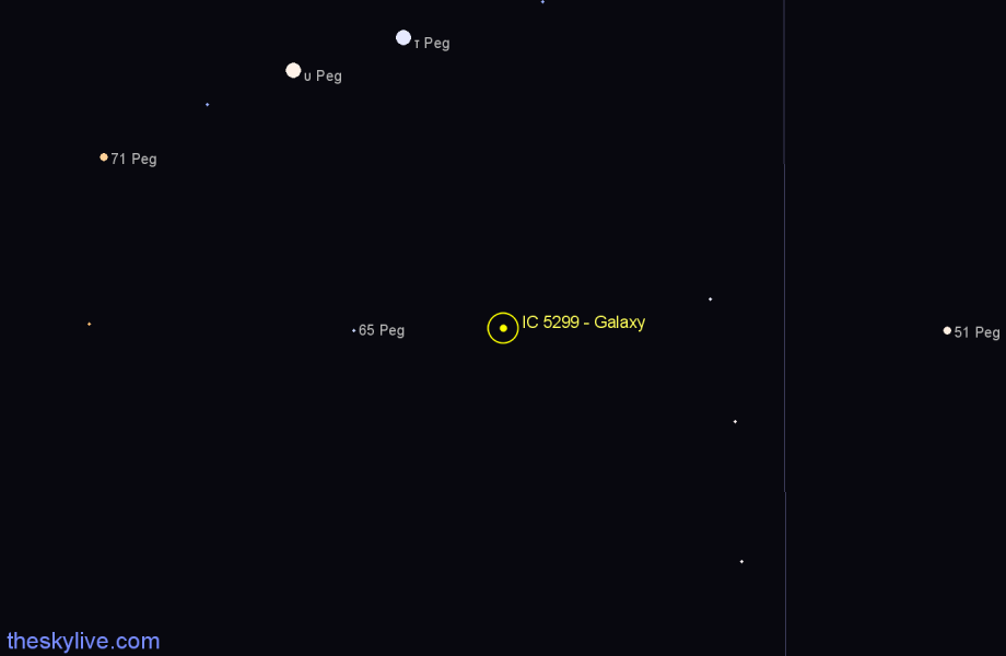 Finder chart IC 5299 - Galaxy in Pegasus star