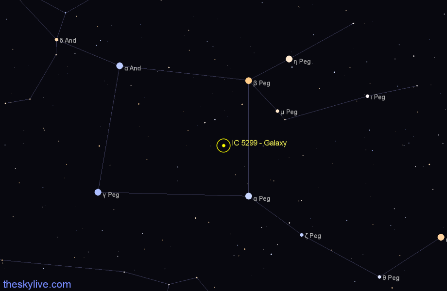 Finder chart IC 5299 - Galaxy in Pegasus star