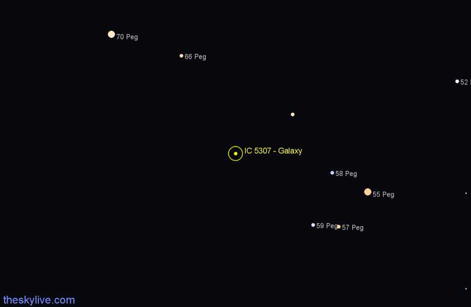 Finder chart IC 5307 - Galaxy in Pegasus star