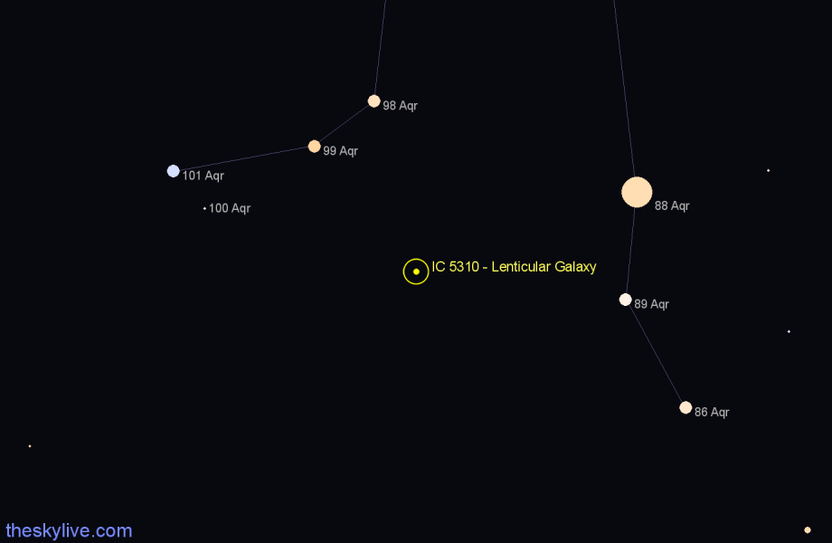 Finder chart IC 5310 - Lenticular Galaxy in Aquarius star