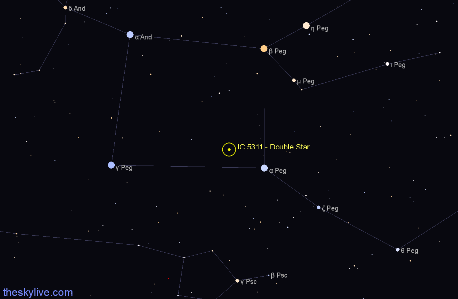 Finder chart IC 5311 - Double Star in Pegasus star