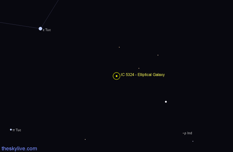 Finder chart IC 5324 - Elliptical Galaxy in Tucana star