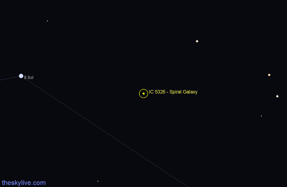 Finder chart IC 5326 - Spiral Galaxy in Sculptor star