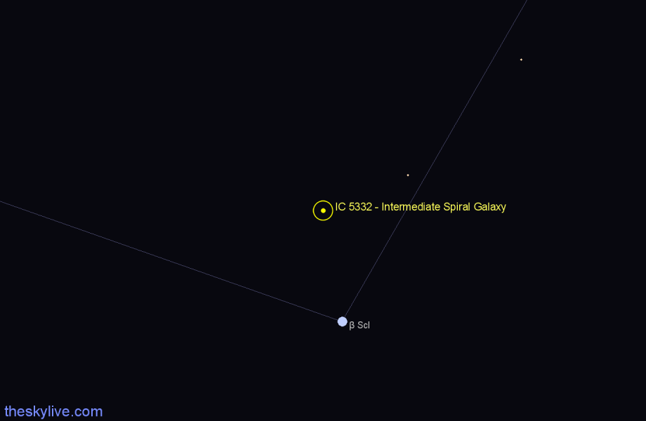 Finder chart IC 5332 - Intermediate Spiral Galaxy in Sculptor star