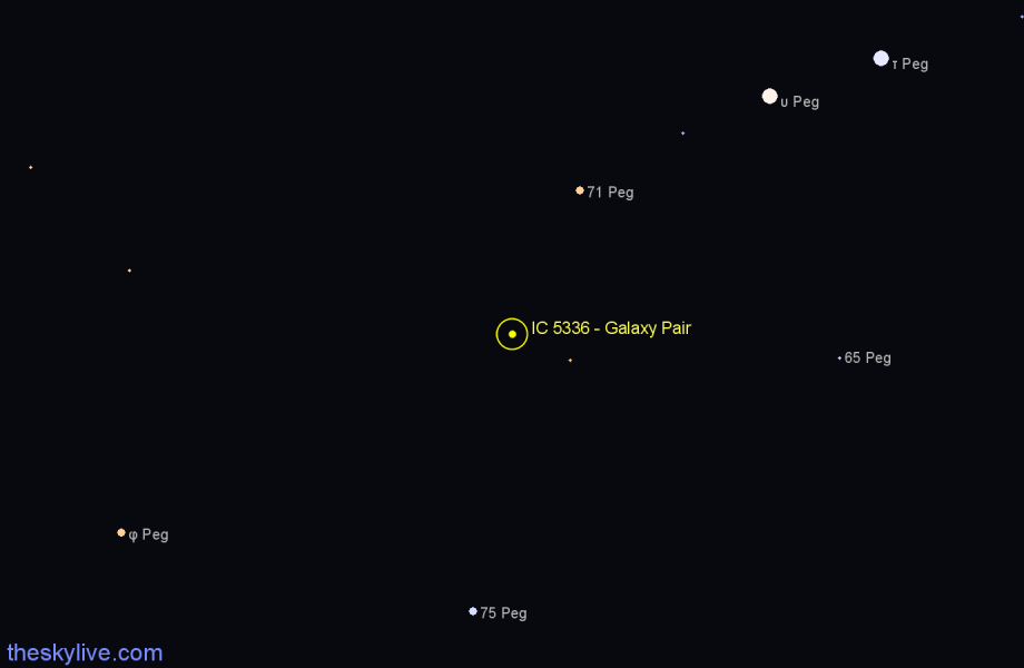 Finder chart IC 5336 - Galaxy Pair in Pegasus star