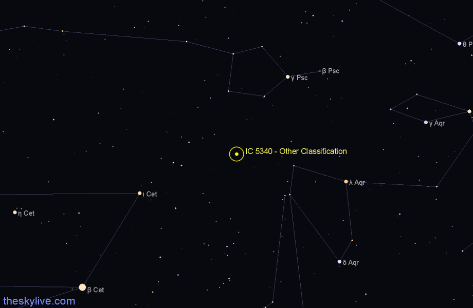 Finder chart IC 5340 - Other Classification in Aquarius star