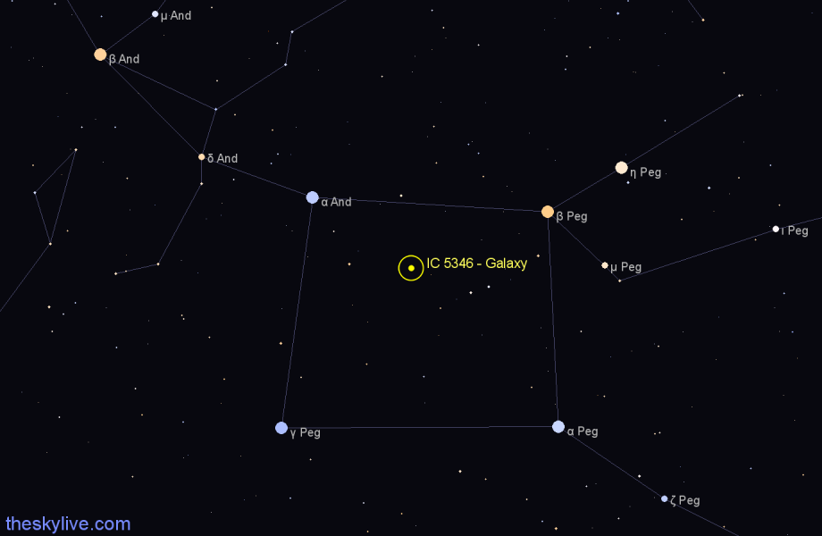 Finder chart IC 5346 - Galaxy in Pegasus star