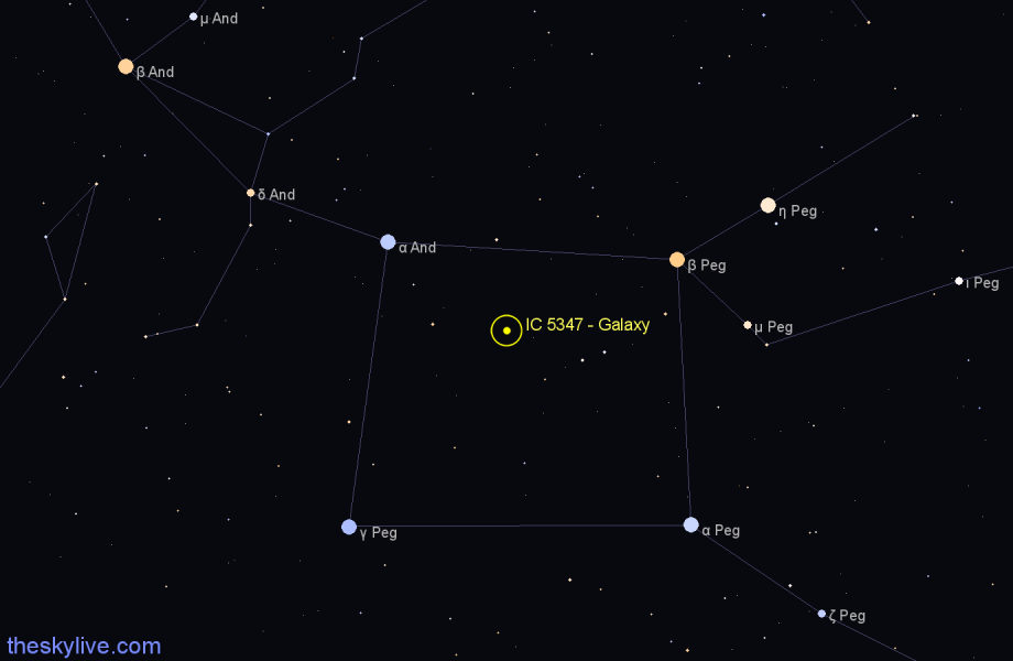 Finder chart IC 5347 - Galaxy in Pegasus star