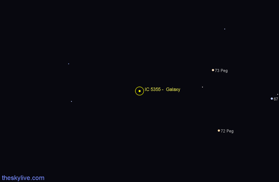 Finder chart IC 5355 -  Galaxy in Andromeda star