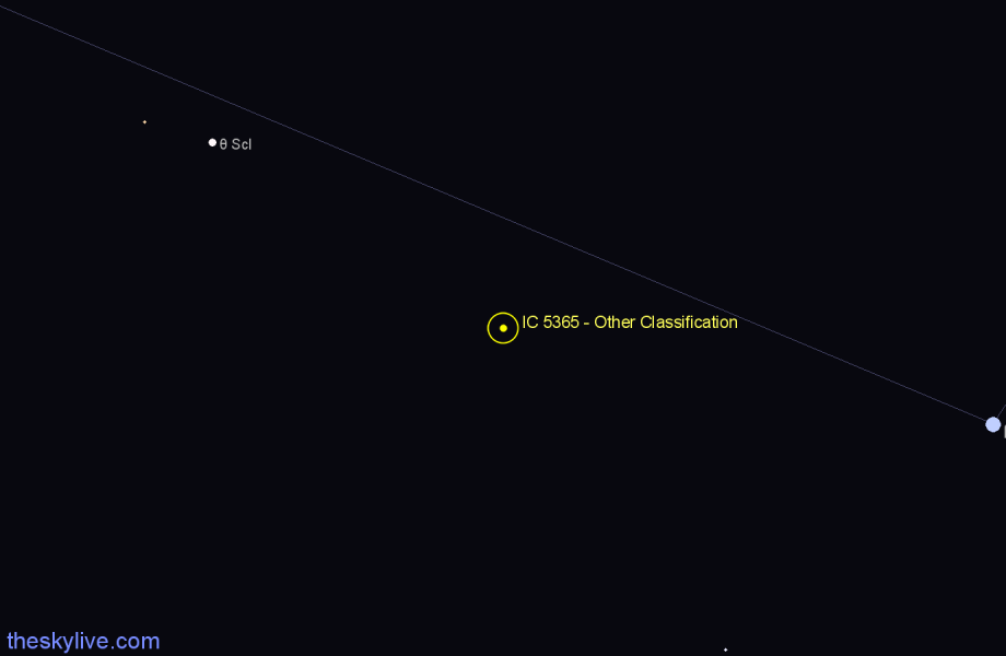 Finder chart IC 5365 - Other Classification in Sculptor star