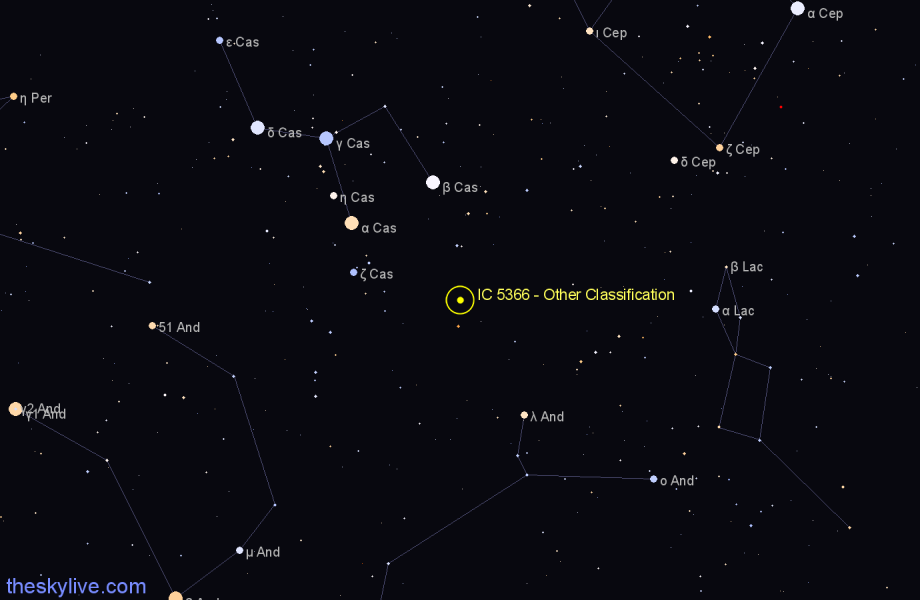 Finder chart IC 5366 - Other Classification in Cassiopeia star