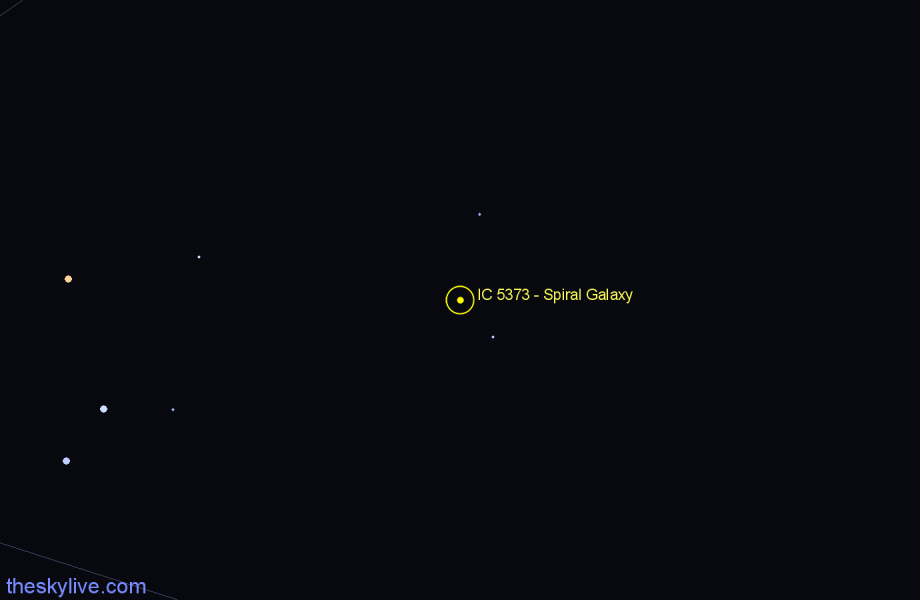 Finder chart IC 5373 - Spiral Galaxy in Andromeda star