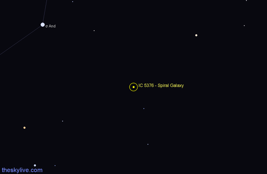 Finder chart IC 5376 - Spiral Galaxy in Andromeda star