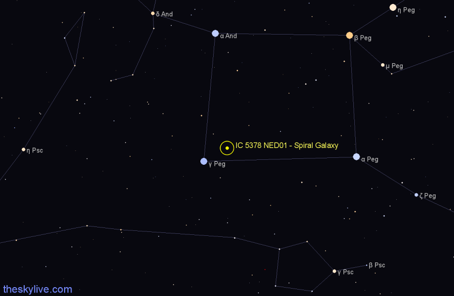 Finder chart IC 5378 NED01 - Spiral Galaxy in Pegasus star