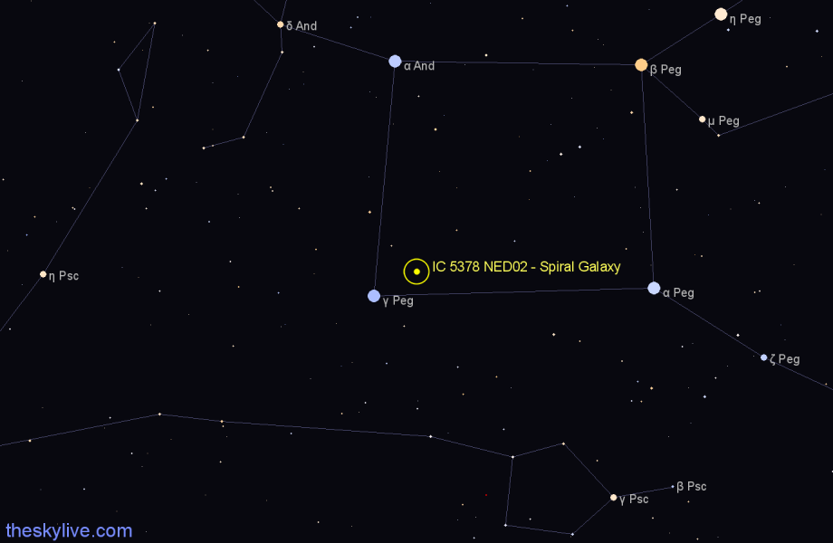 Finder chart IC 5378 NED02 - Spiral Galaxy in Pegasus star