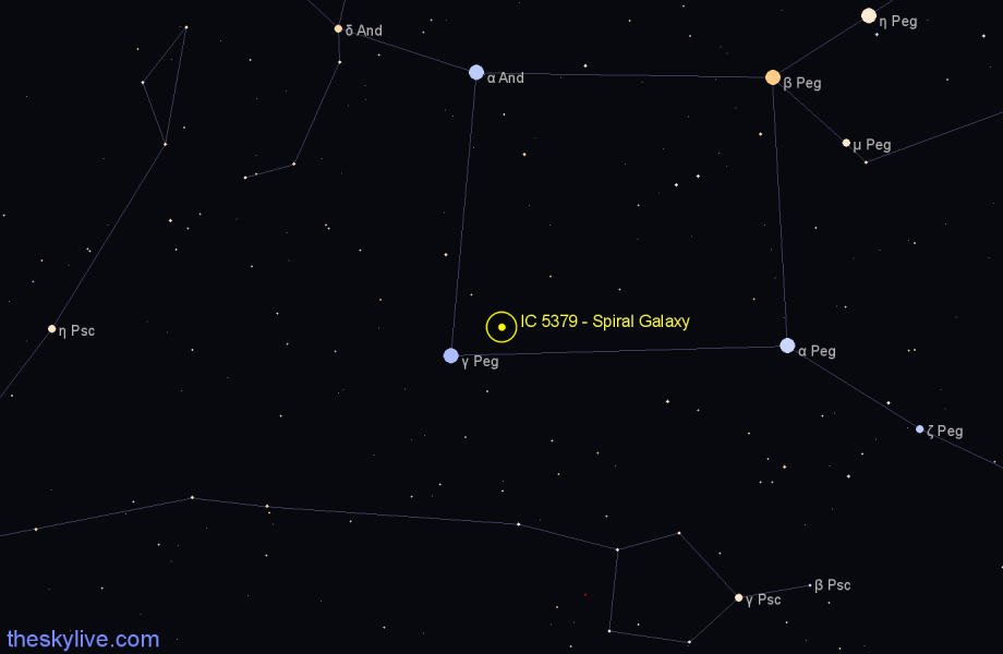 Finder chart IC 5379 - Spiral Galaxy in Pegasus star