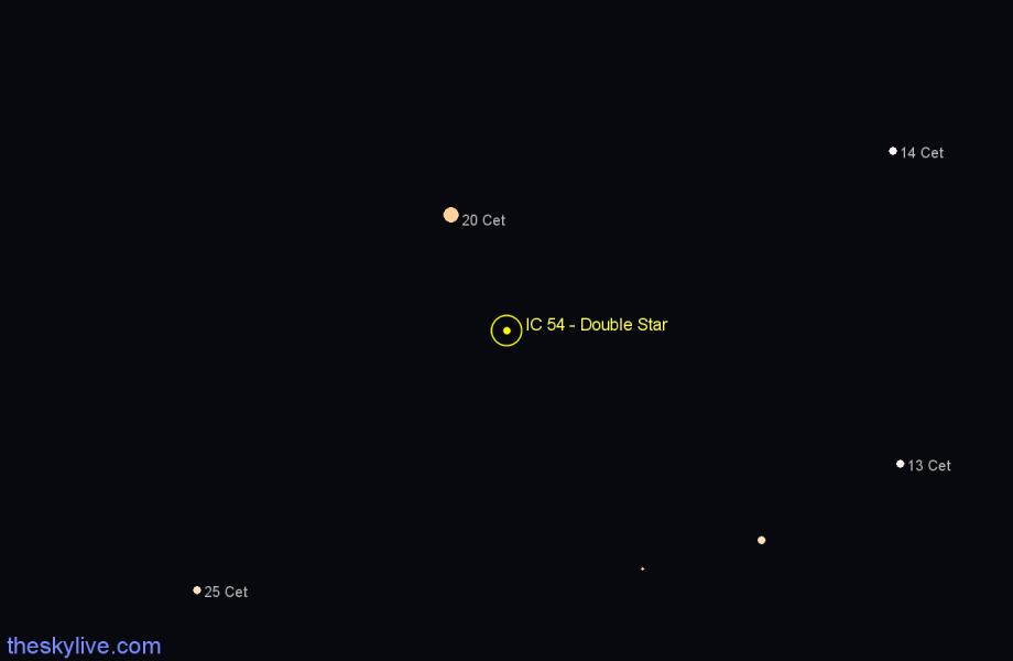 Finder chart IC 54 - Double Star in Cetus star