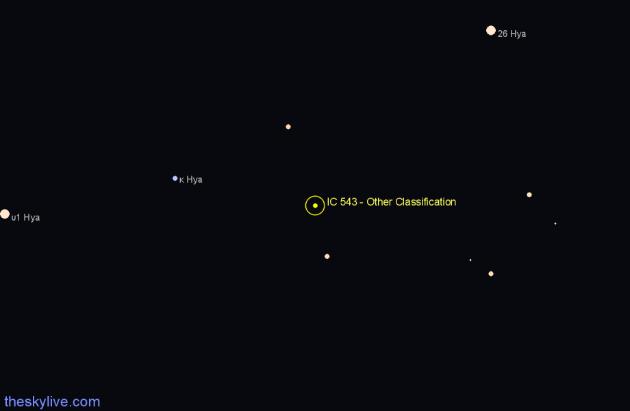 Finder chart IC 543 - Other Classification in Hydra star