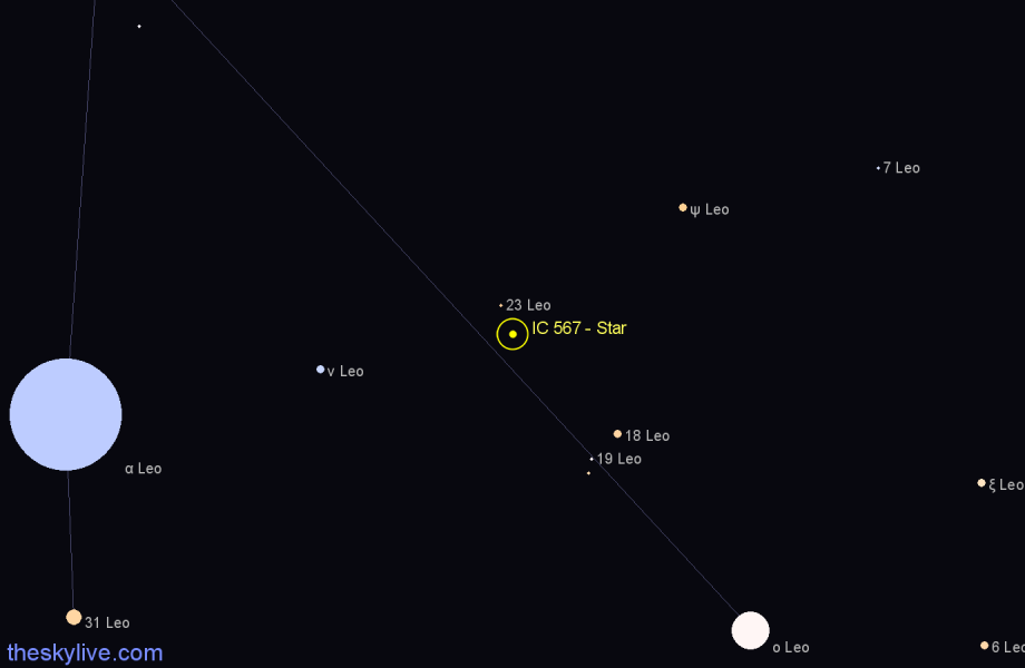 Finder chart IC 567 - Star in Leo star