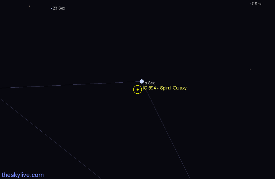 Finder chart IC 594 - Spiral Galaxy in Sextans star