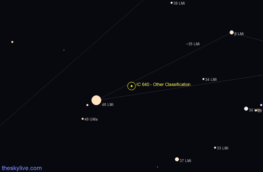 Finder chart IC 640 - Other Classification in Leo Minor star