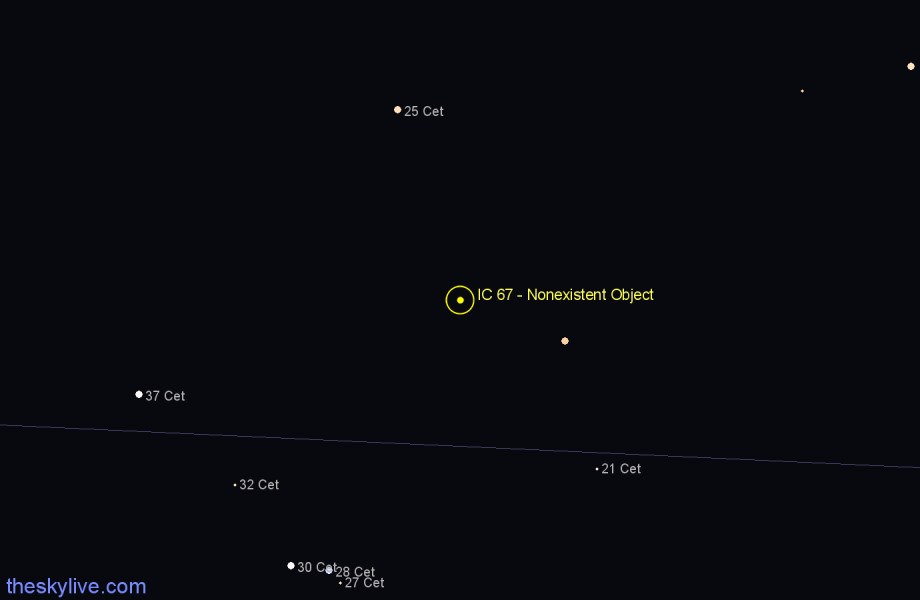 Finder chart IC 67 - Nonexistent Object in Cetus star