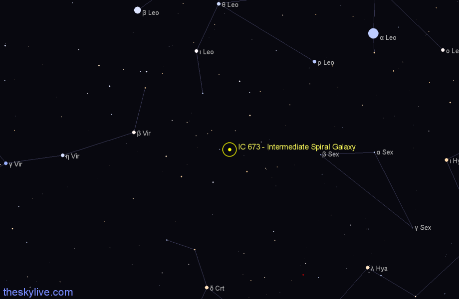 Finder chart IC 673 - Intermediate Spiral Galaxy in Leo star