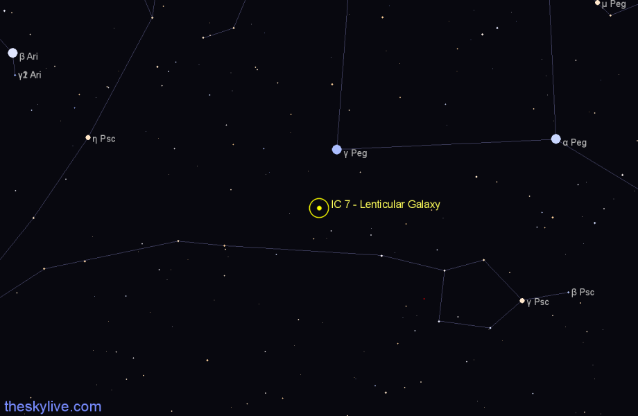 Finder chart IC 7 - Lenticular Galaxy in Pisces star