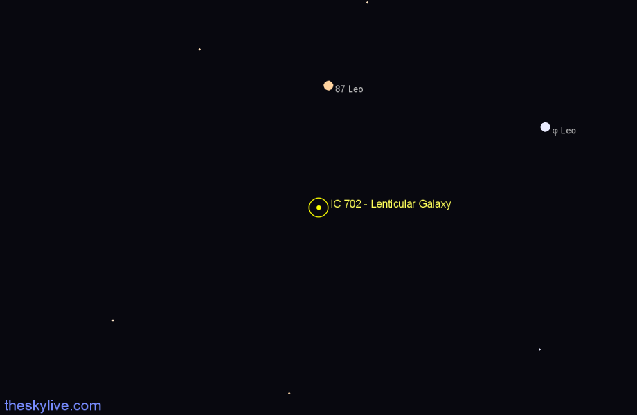 Finder chart IC 702 - Lenticular Galaxy in Leo star