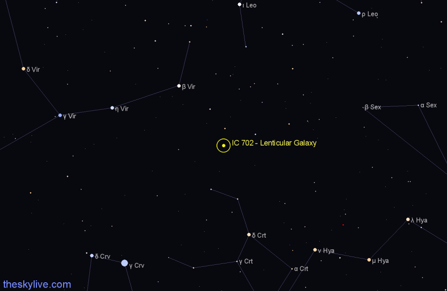 Finder chart IC 702 - Lenticular Galaxy in Leo star