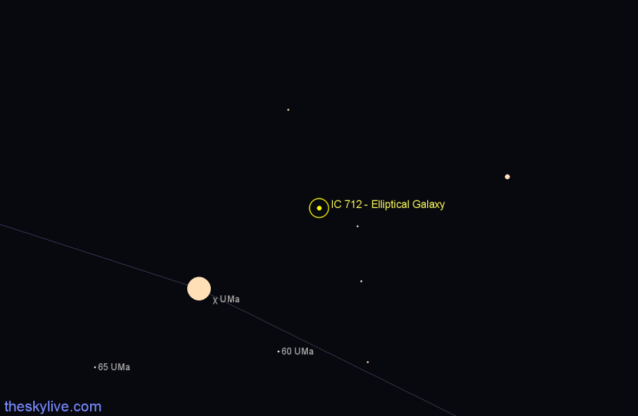 Finder chart IC 712 - Elliptical Galaxy in Ursa Major star