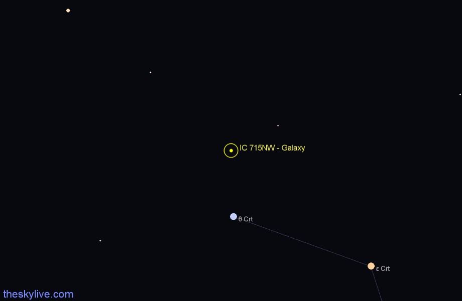 Finder chart IC 715NW - Galaxy in Crater star