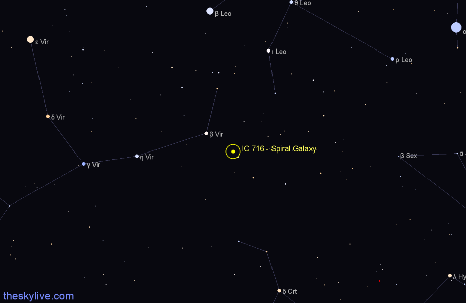 Finder chart IC 716 - Spiral Galaxy in Virgo star