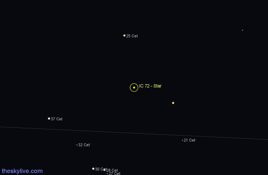 Finder chart IC 72 - Star in Cetus star